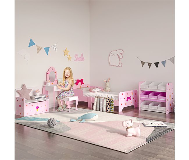 Estante para Brinquedos MDF e Tecido não Tecido ZONEKIZ 63 Cinza