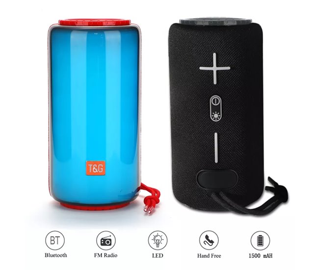  Altifalante Bluetooth 5.3 de 10 W com iluminação RGB dinâmica 639 Azul