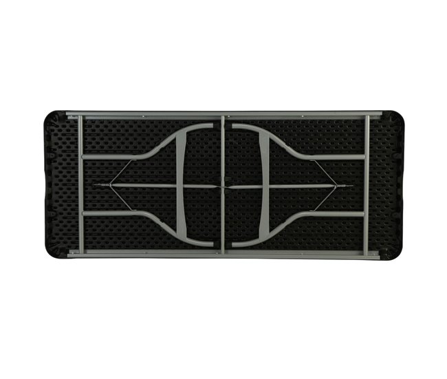 Mesa rectangular patas plegables negro LIFETIME 182 x 76 x 73,5 cm Preto