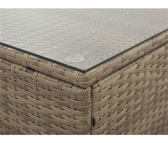 Beliani Conjunto lounge BELVEDERE Castanho