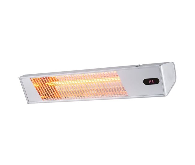 Sined CALDO IRA INOX 2000 Aquecedor eléctrico de infravermelhos ajustável 2000W, cinzento Cinza