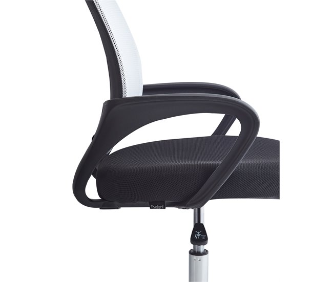 Beliani Cadeira de escritório SOLID Branco/ Preto