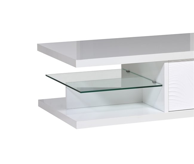 Mesa de centro modelo DUNE branco Branco Brillo