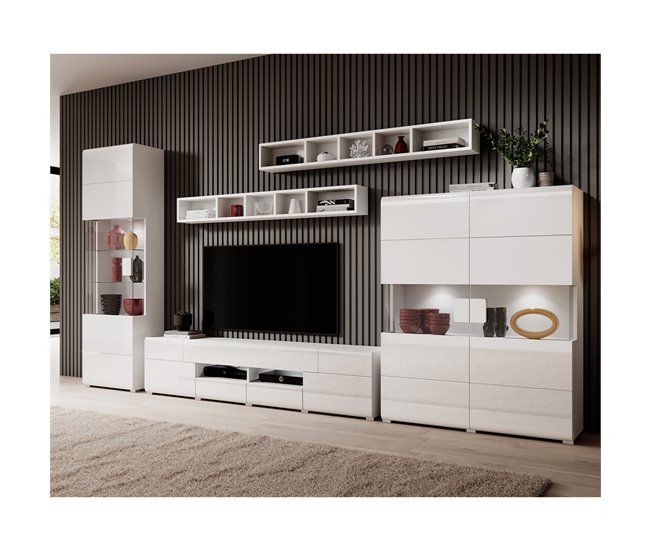 Vitrina de 1 porta com LED Jules 61 Branco