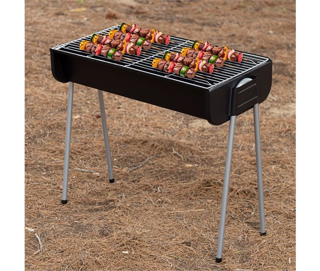 Aktive Churrasqueira a carvão de aço com pernas fixas Preto