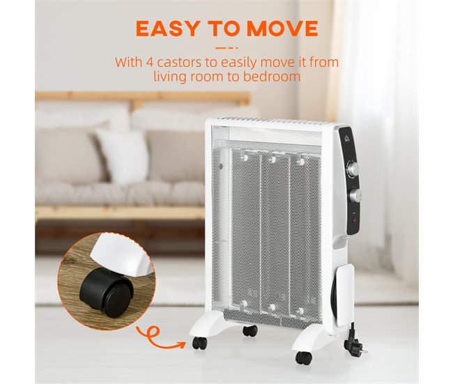 Aquecedor Elétrico HOMCOM 820-295V90WT Branco
