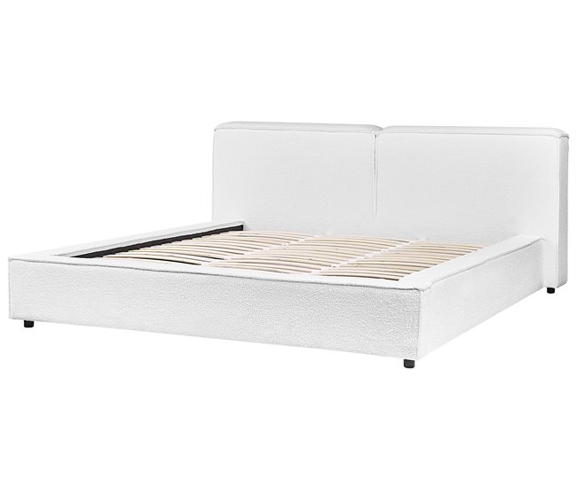 Beliani Cama Bouclé LINARDS 230x242 Branco