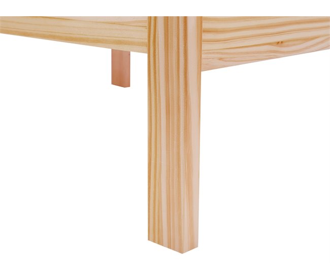 Beliani Cama com estrado Madeira de seringueira CARNAC 165x210 Castanho