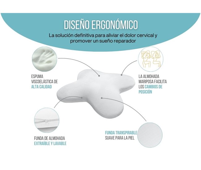 Almofada Borboleta Refrescante Gel Multiposições Branco