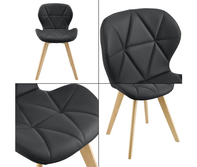 Conjunto de 6 cadeiras de jantar Älmhult [en.casa] Preto