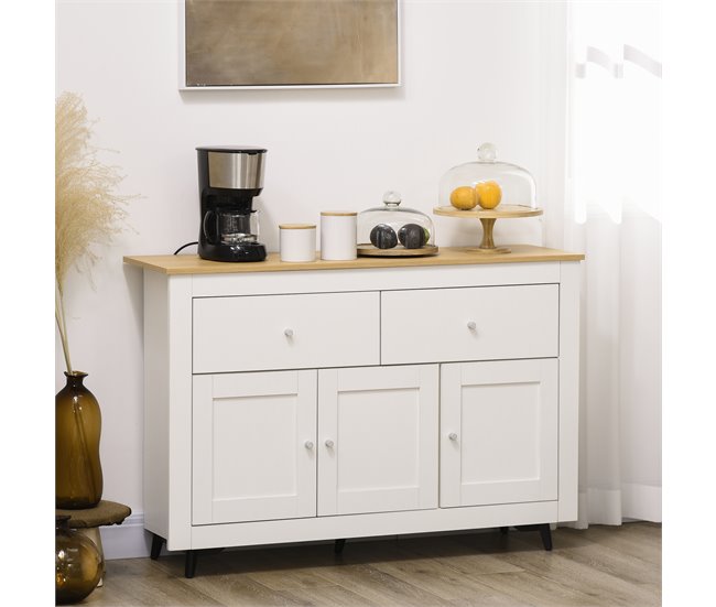 Aparador Melamina de Madeira HOMCOM, casa - cozinha 117 Branco