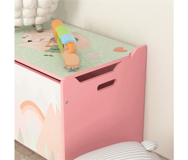 Baú de Brinquedos MDF ZONEKIZ 37 Rosa