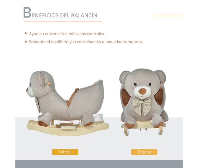 Cavalo de balanço infantil Luxuoso, Madeira, Aço HOMCOM Cinza