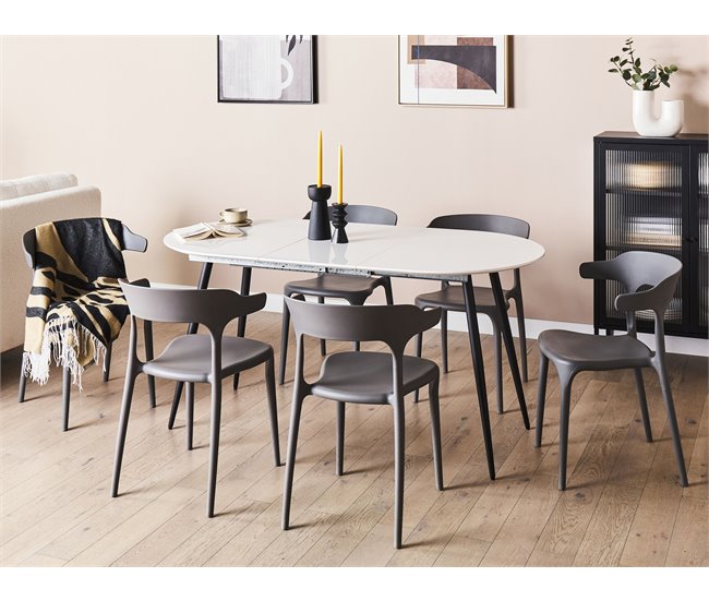 Beliani Mesa de jantar STAVERTON Branco