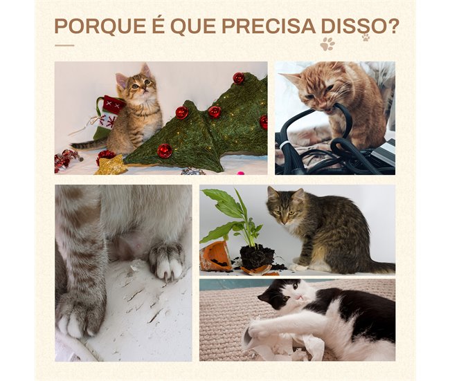 Arranhador para Gatos Aglomerado, Pelúcia e Corda de Sisal PawHut Bege