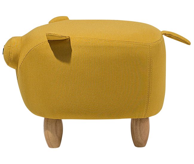 Beliani Pufe animal PIGGY Amarelo