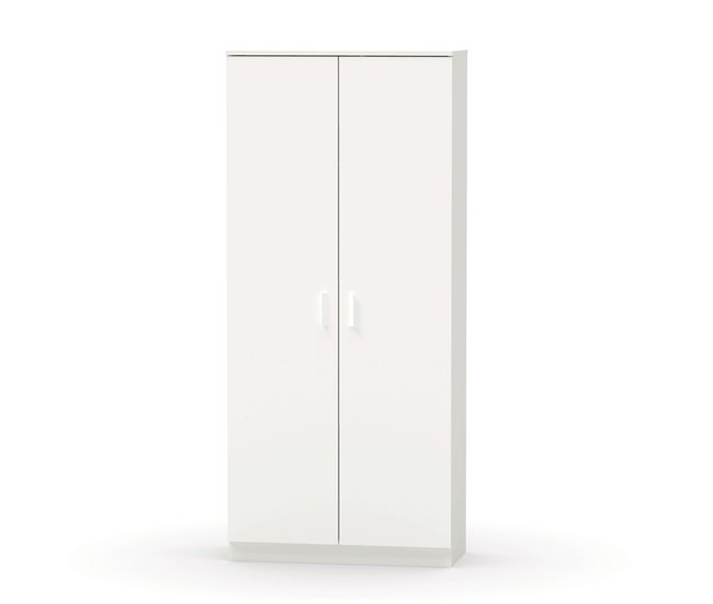 Armário de vassouras multiuso com prateleira superior ajustável Branco