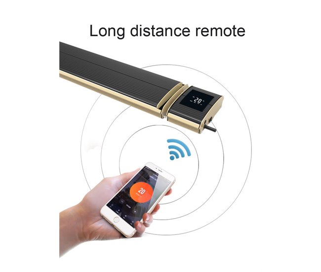 Aquecedor De Infravermelhos Com Wifi RiscaldatoreInfrarossi2400-WIFI-MPC Preto