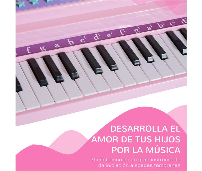 Piano para Crianças ABS HOMCOM Rosa