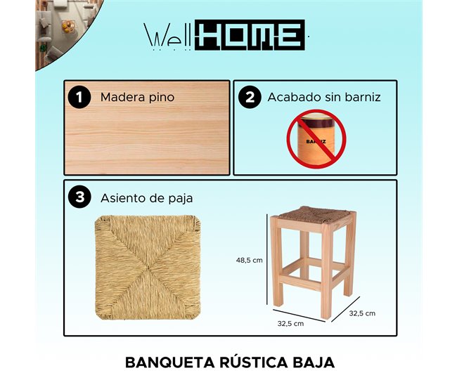 Banco rústico 32x32 Branco