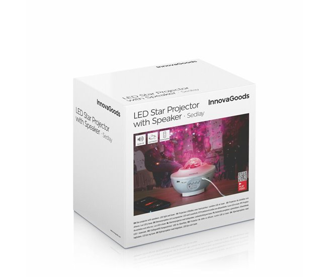 Projetor de Estrelas LED e Laser com Altifalante Branco