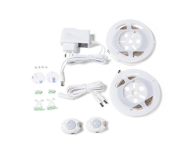 Beliani Cama com LED Poliéster FITOU 170x214 Cinza Claro