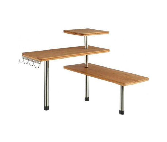 WELL HOME - Prateleira de canto para cozinha, compacta e elegante Cinza