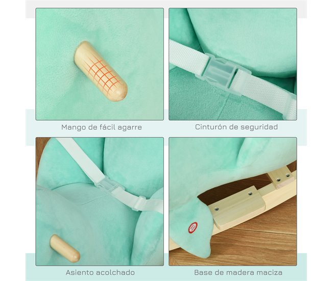 Baloiço Infantil 60x33x50 cm HOMCOM Verde