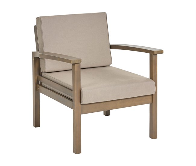 Beliani Conjunto lounge Madeira de acácia MANILA Castanho