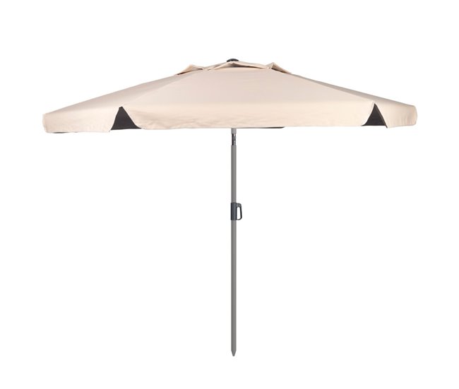 Aktive Guarda-sol de jardim grande hexagonal basculante marfim 230 cm UV50 Bege