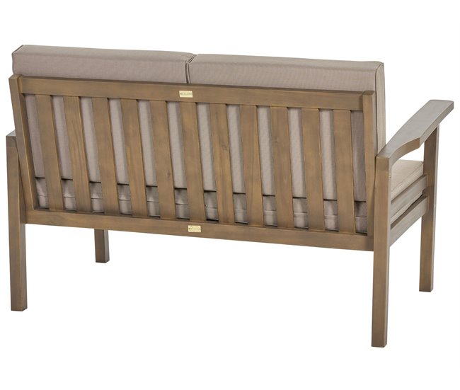 Beliani Conjunto lounge Madeira de acácia com certificado FSC® MANILA Castanho
