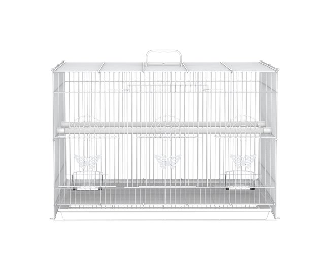 Gaiola para pássaros fio metálico e plástico PawHut Branco