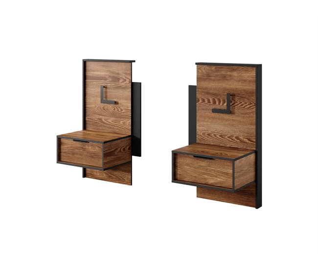 Mesa Cabeceira MILTON (juego de 2) Castanho