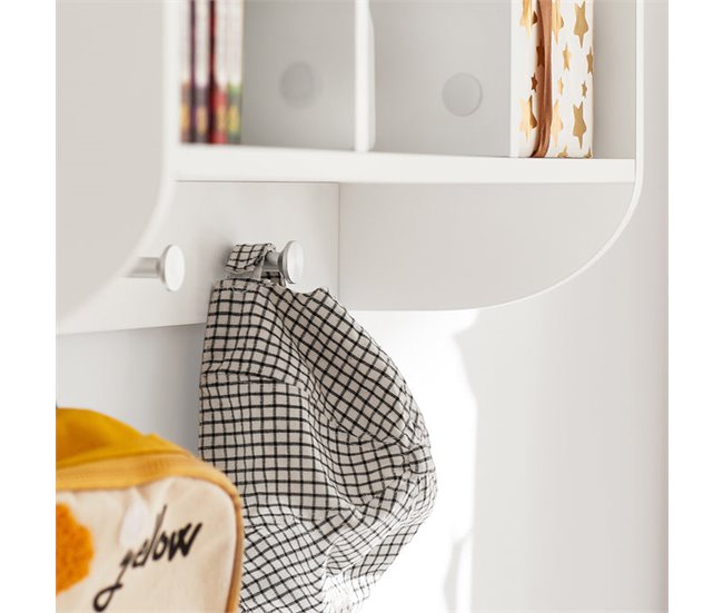 Estante de parede de 2 níveis para crianças KMB46-W SoBuy Branco