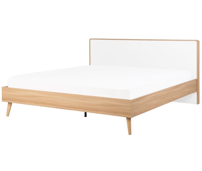 Beliani Cama com estrado MDF SERRIS 188x215 Castanho