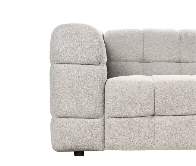 Beliani Sofá de 3 lugares Bouclé MULLOLA Cinza
