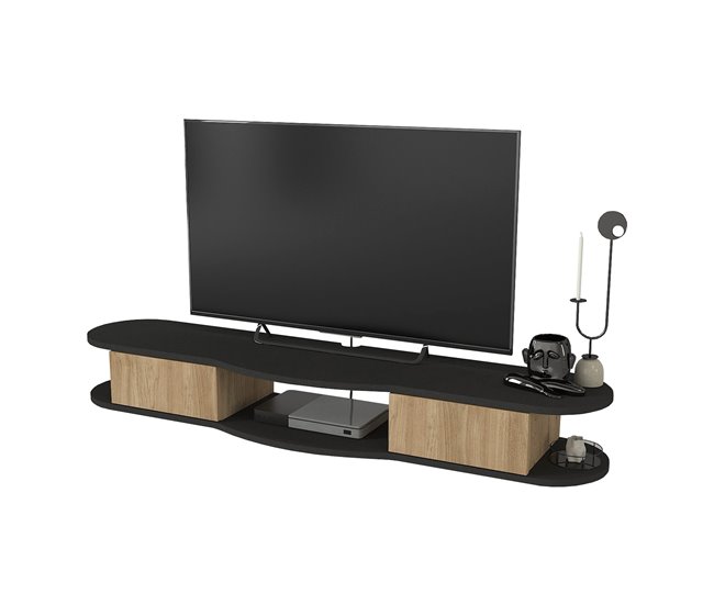 Mesa suspensa para tv nyskiri com compartimentos