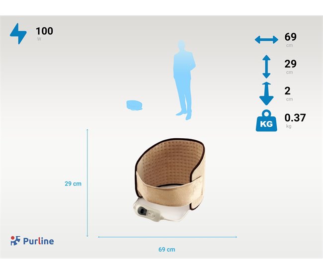 Almofada térmica lombar 100W Bege
