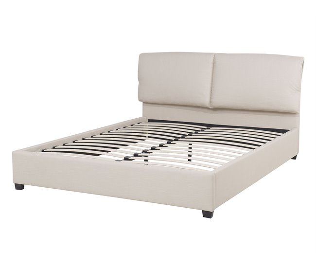 Beliani Cama com estrado Poliéster BELFORT 151x212 Bege