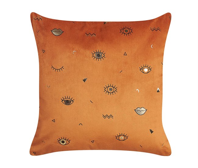 Beliani Almofada decorativa AEONIUM 45x45 Laranja