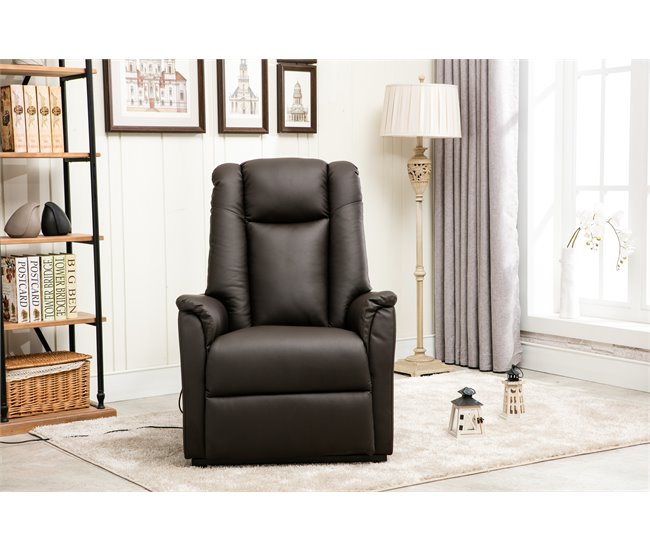 Poltrona relax elétrica pele sintética MAX Chocolate