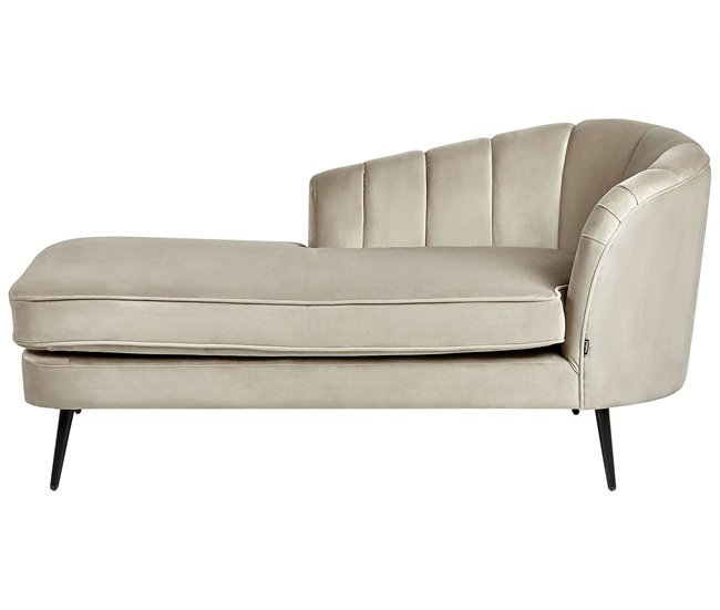Beliani Chaise longue Veludo ALLIER Bege