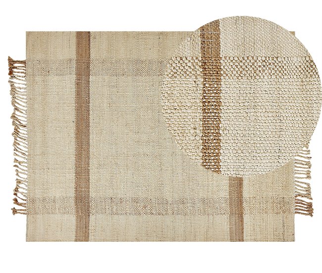 Beliani De tejido plano YELMEZ 140x200 Bege