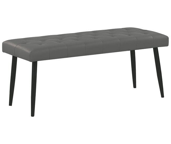 Beliani Tamborete Pele sintética ESSONNE 104x43 Cinza