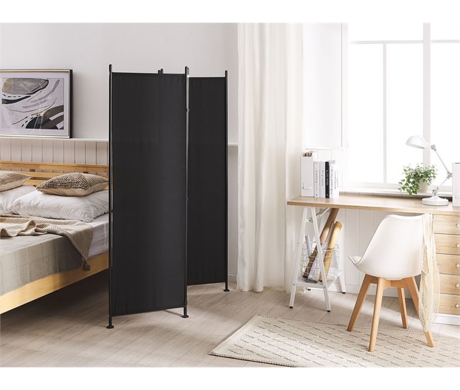 Beliani Biombo dobrável NARNI 161x2 Preto