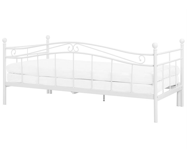 Beliani Cama nido Acero TULLE 92x209 Branco
