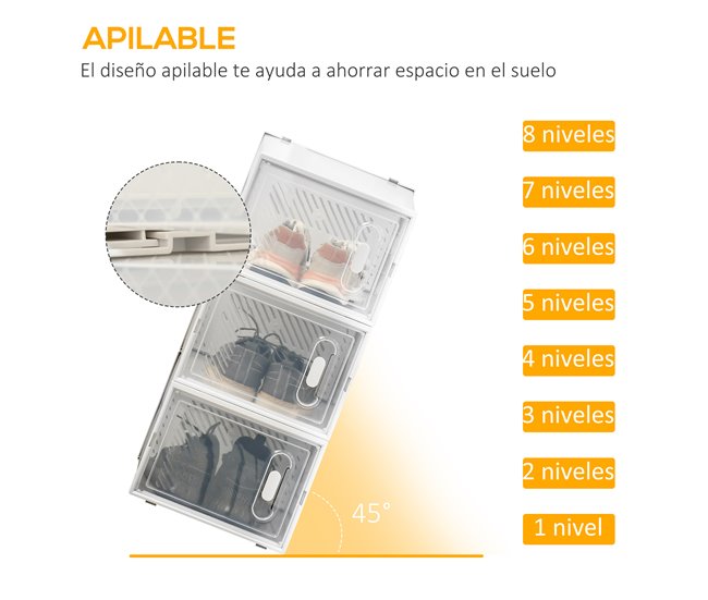 Armário Modular PP HOMCOM, casa - móveis de armazenamento 28 Branco