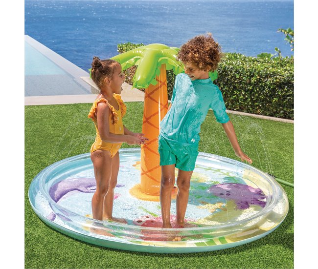 INTEX Piscina inflável Spray Palmera com pulverizador de água Multicor