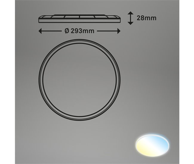 Plafon SLIM LED 1 18W 29cm circular marca BRILONER Branco