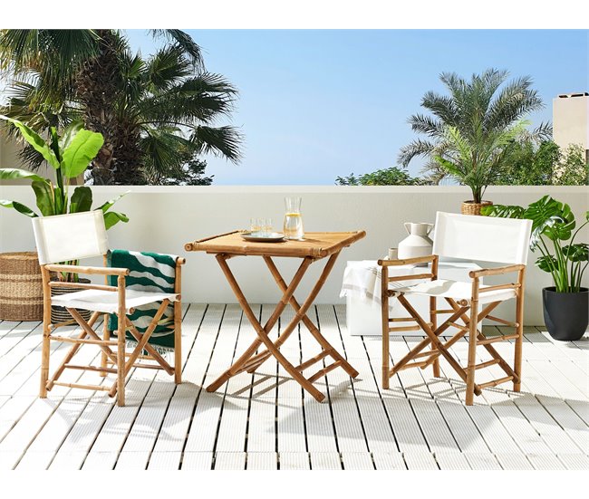 Beliani Cadeira de jardim MOLISE Branco/ Bege